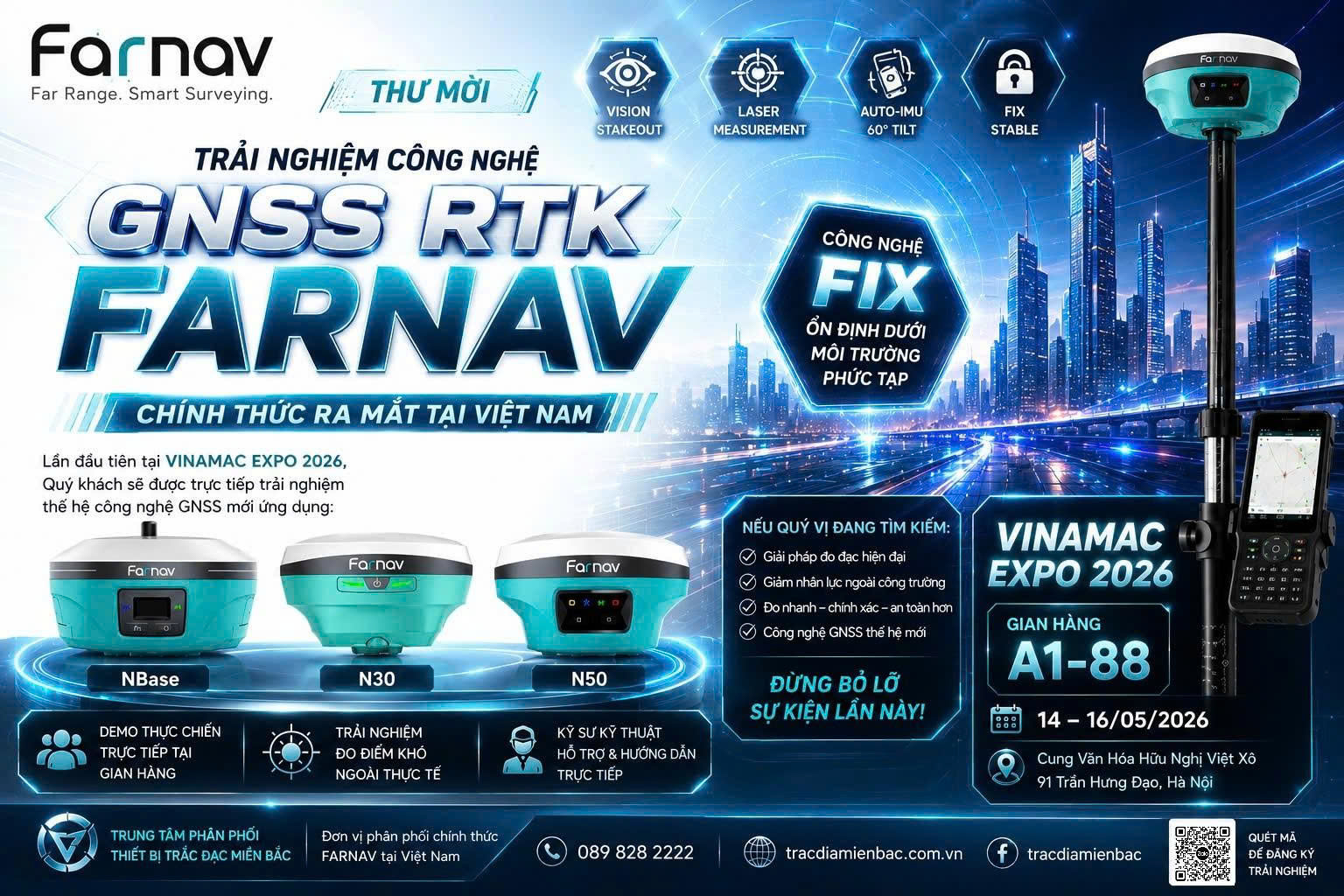 Thư mời tham gia triển lãm VINAMAC EXPO 2026 ra mắt GNSS RTK FARNAV tại Việt Nam