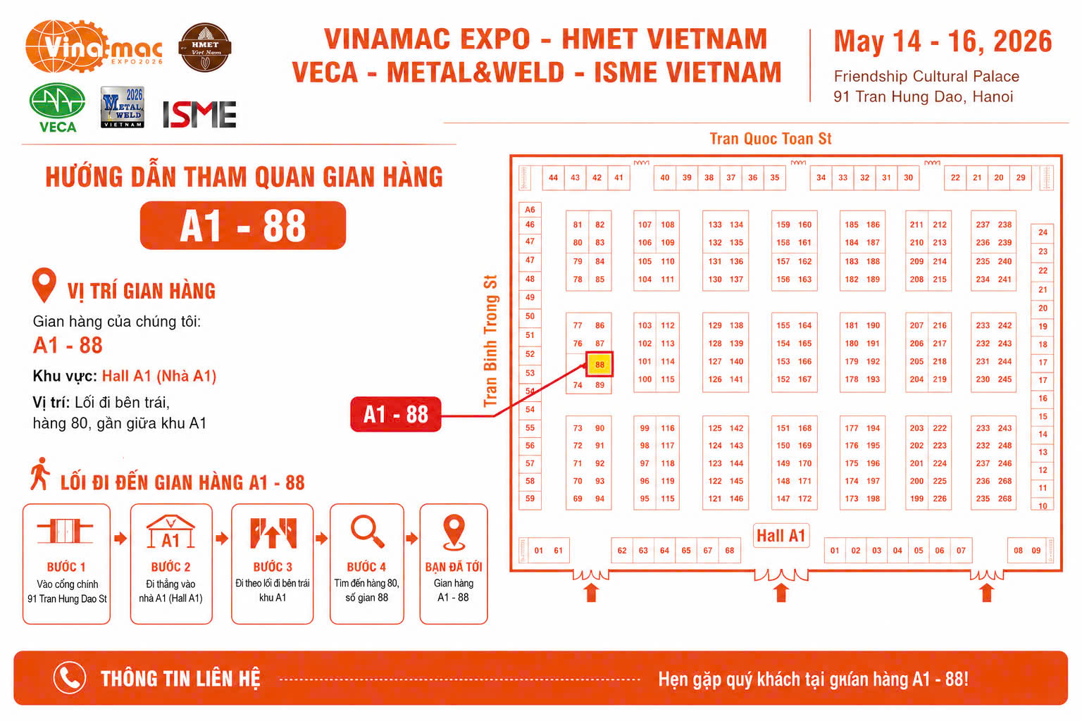 Sơ đồ vị trí Gian hàng FARNAV tại sự kiện triển lãm VINAMAC EXPO 2026